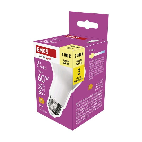 Lampadina LED bianco caldo E27, 7 W - EMOS-image-3