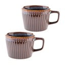 Tazze in set per cappuccino blu/marroni in gres 2 pz 190 ml Tone – Dakls