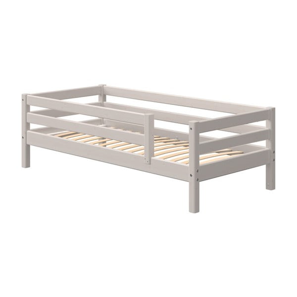 Letto per bambini in legno di pino grigio con sponda di sicurezza 3/4 , 90 x 200 cm Classic - Flexa