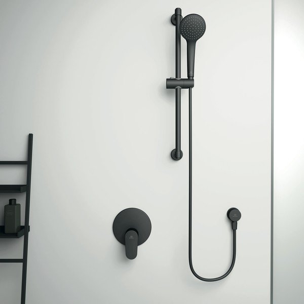 Set rubinetteria per doccia nero opaco in metallo Silk Black - Ideal Standard-image-1