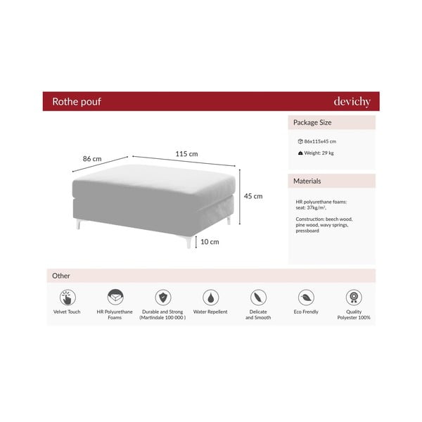 Pouf in velluto verde scuro Devichy Rothe - devichy-image-4