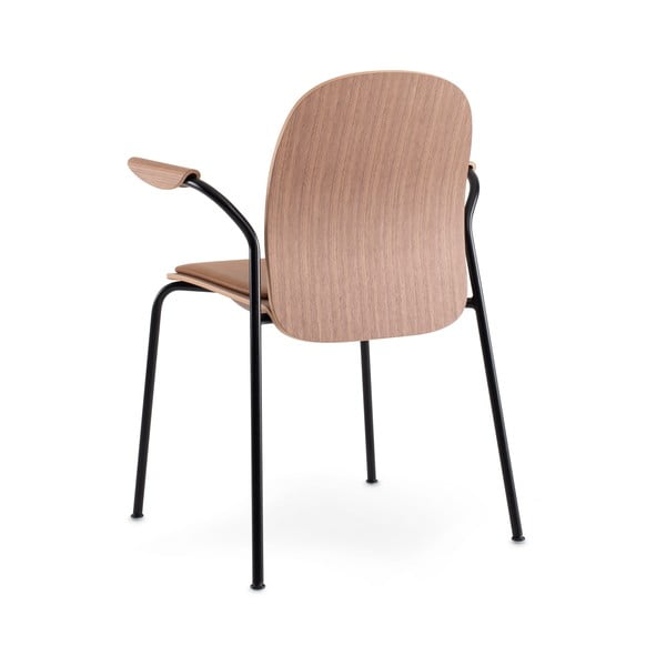 Sedie da pranzo in set marroni/marrone cognac con effetto noce con braccioli/impilabili 2 pz Book – Gazzda-image-4