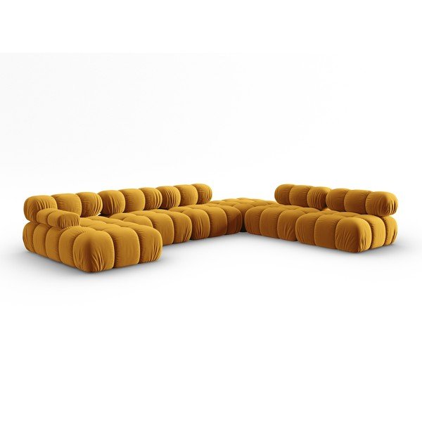 Divano in velluto giallo 379 cm Bellis - Micadoni Home-image-3