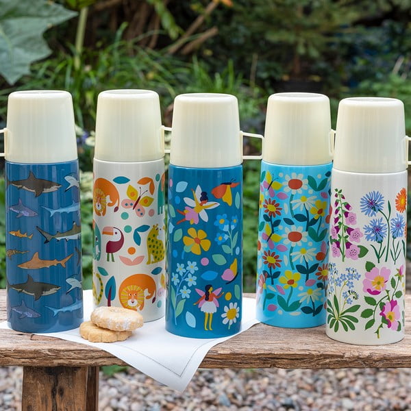 Borraccia termica blu/color crema 350 ml Butterfly Garden – Rex London-image-1