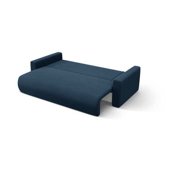 Divano angolare blu scuro allungabile con contenitore e rivestimento in velluto Belfast – Cosmopolitan Design-image-4