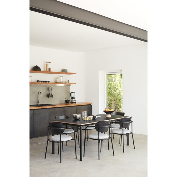 Sedia da pranzo nera e grigia in frassino Eclipse - Teulat-image-1