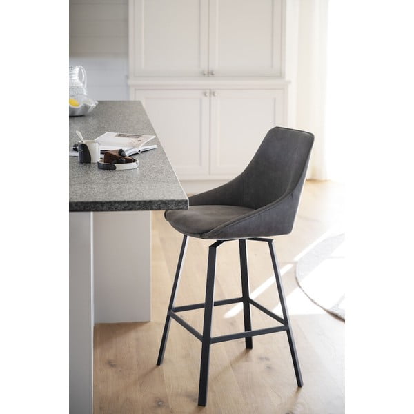 Sgabelli da bar grigi in set di 2 (altezza seduta 65 cm) Alison - Rowico-image-1