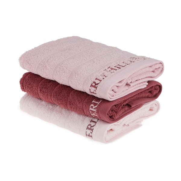 Set di 3 asciugamani rosa, 90 x 50 cm - Unknown