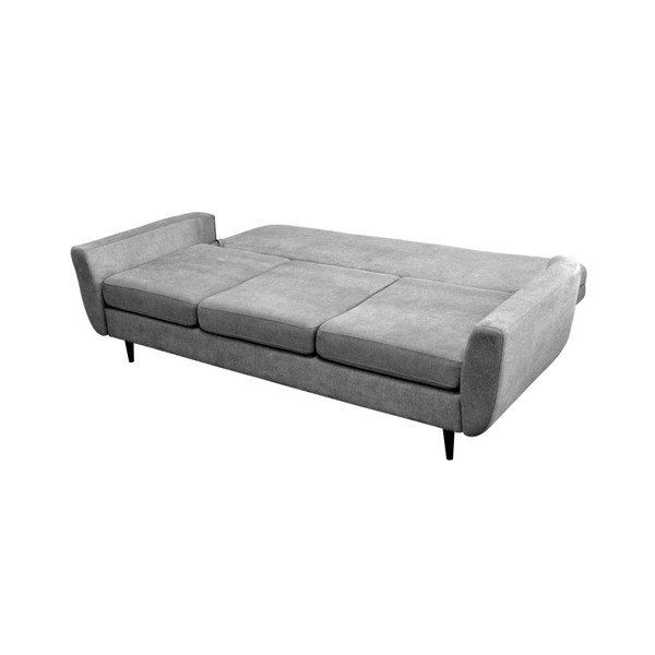 Divano letto a tre posti grigio con gambe nere Jasmin - Mazzini Sofas-image-4