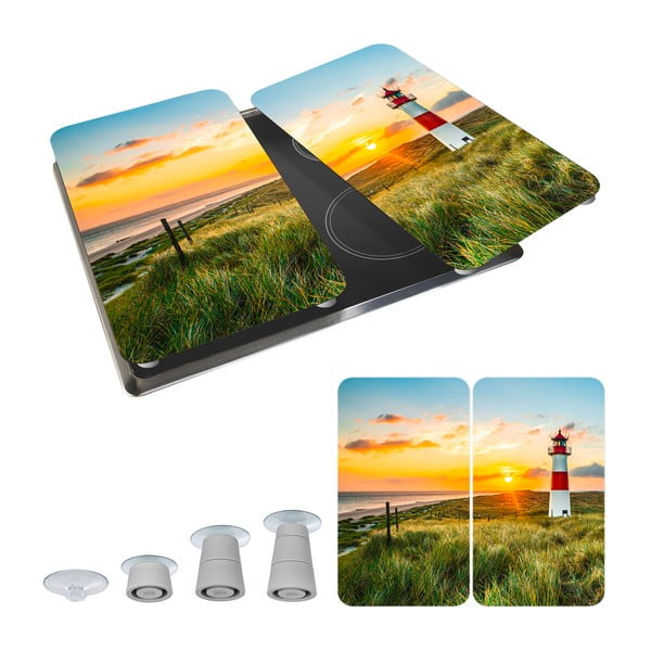 Set di 2 coperchi per stufe in vetro temperato 52x30 cm Lighthouse - Maximex-image-2
