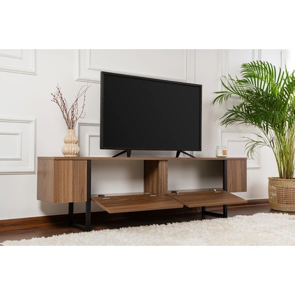 Mobile TV colore naturale scuro con effetto noce 180x50x29,5 cm Serenity – Kalune Design-image-4