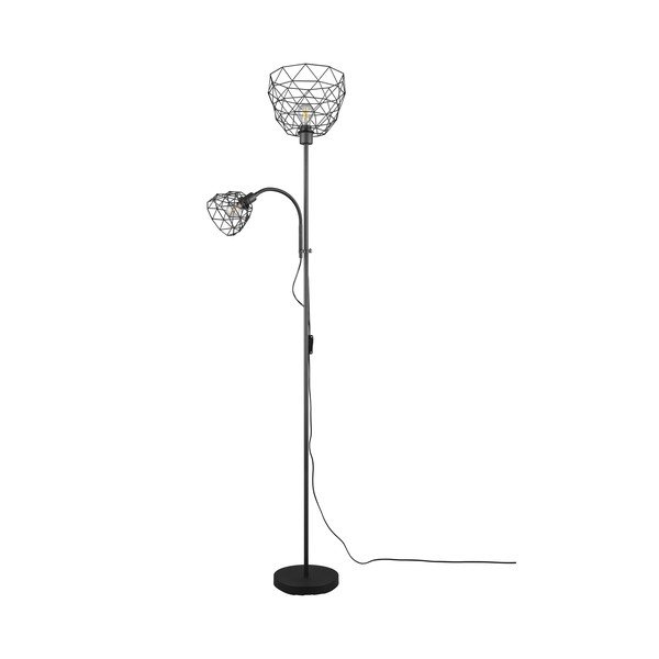 Lampada da terra nera con paralume in metallo (altezza 180 cm) Haval - Trio-image-4