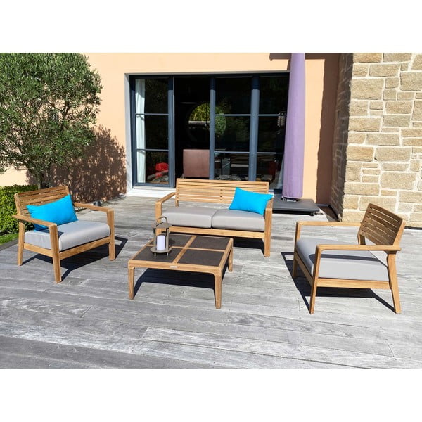 Set da giardino in teak grigio per 4 persone Aquariva - Ezeis-image-1