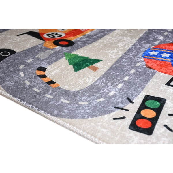 Tappeto da gioco per bambini avorio lavabile 100x160 cm Race Time – Vitaus-image-2