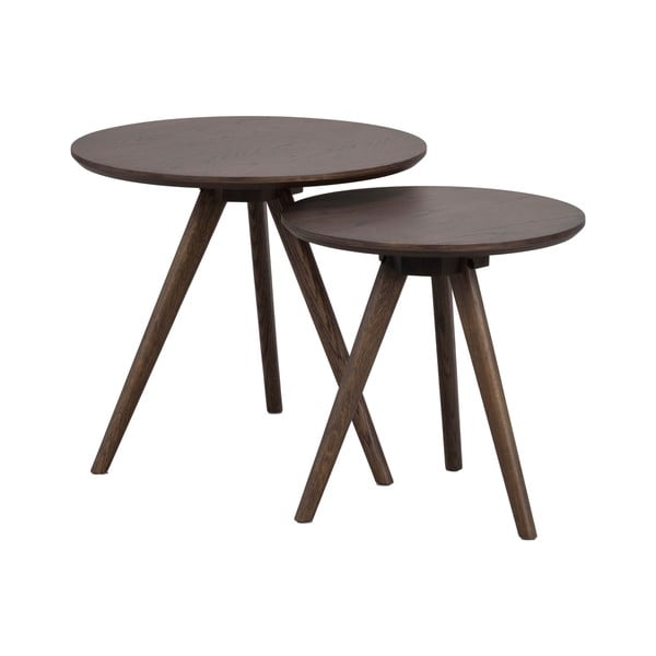 Tavolino rotondo con piano in rovere ø 50 cm Yumi - Rowico-image-2