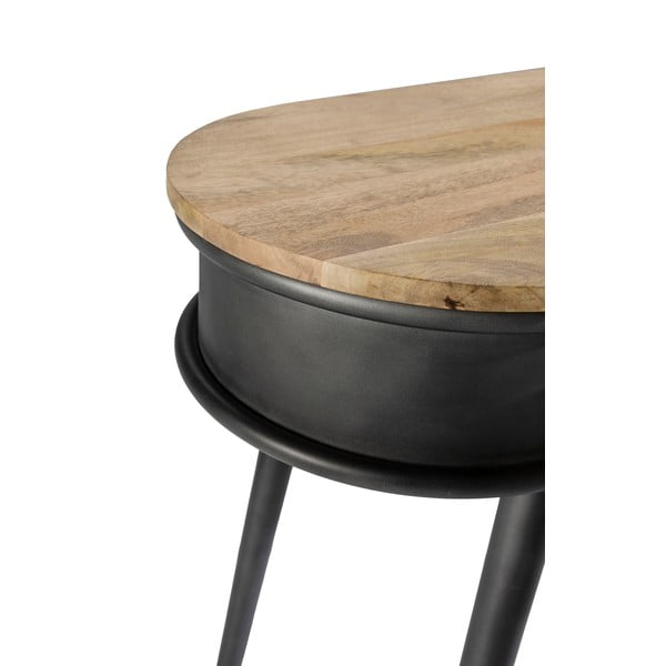 Tavolo consolle nero/di colore naturale 38x90 cm Delhi – MOME-image-3