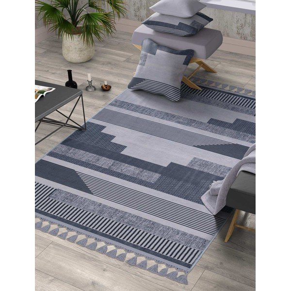 Tappeto grigio lavabile 300x80 cm - Vitaus-image-1
