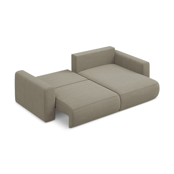 Divano angolare marrone chiaro allungabile/con contenitore (con penisola a destra/con chaise lounge) Kapua – Makamii-image-3