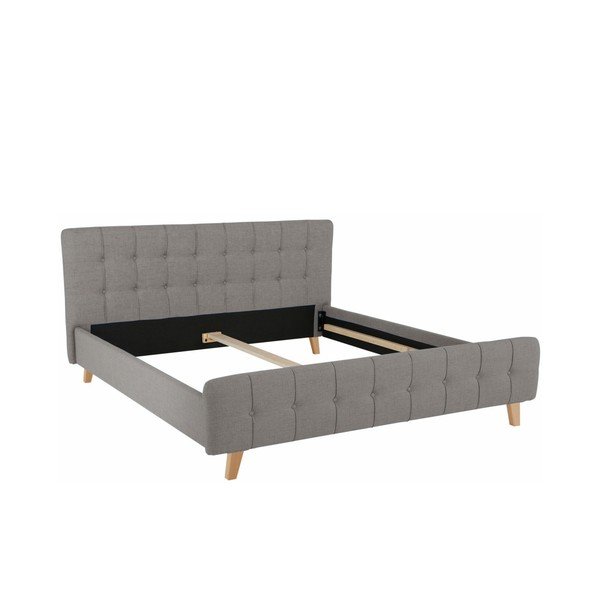 Letto matrimoniale grigio Limbo, 180 x 200 cm - Støraa