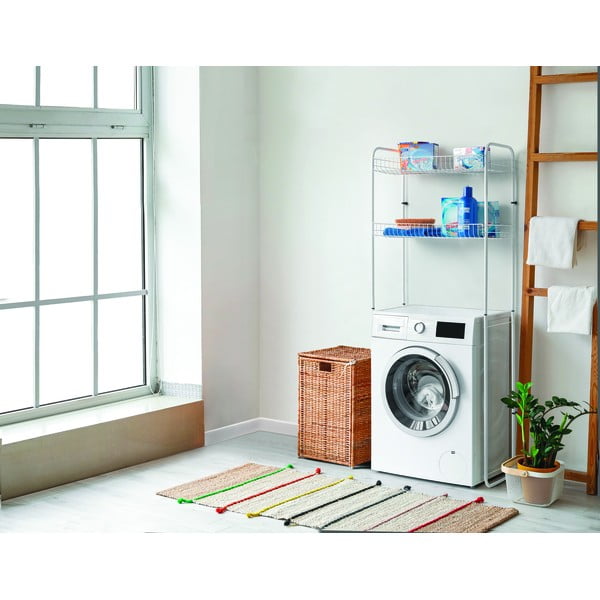 Mensola bianca a due livelli sopra la lavatrice Sky Wash - Metaltex-image-1