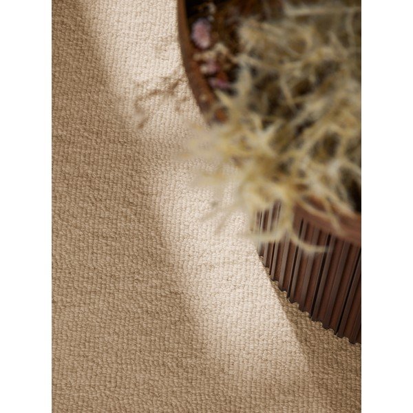 Tappeto rotondo di colore naturale in lana tessuto a mano ø 200 cm Puristic Knots – Elle Decoration-image-3
