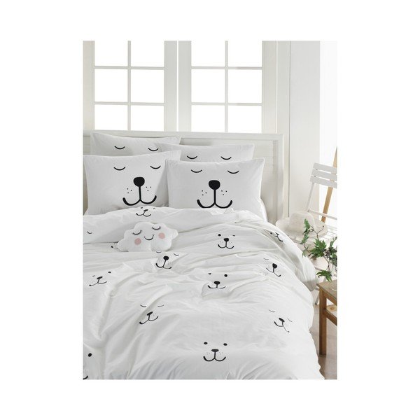 Lenzuolo matrimoniale Ranforce in cotone Eles bianco, 160 x 220 cm - Mijolnir