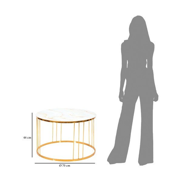 Tavolino in oro , ⌀ 70 cm Simple Paris - Mauro Ferretti-image-3