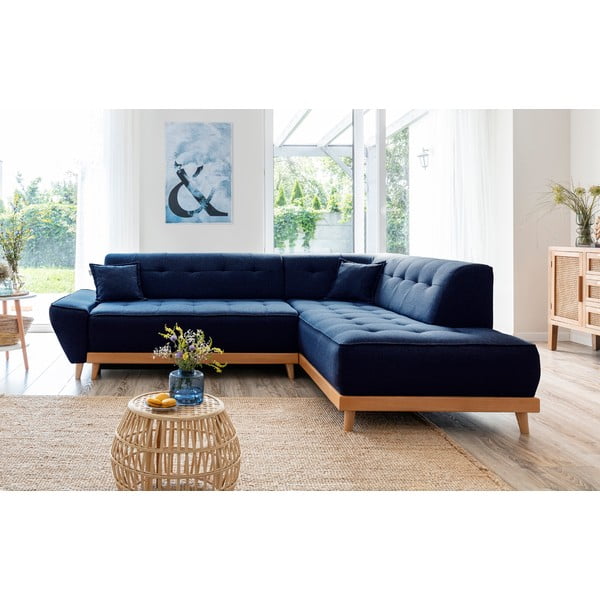 Divano letto angolare blu navy L, angolo destro Dazzling Daisy - Miuform-image-1