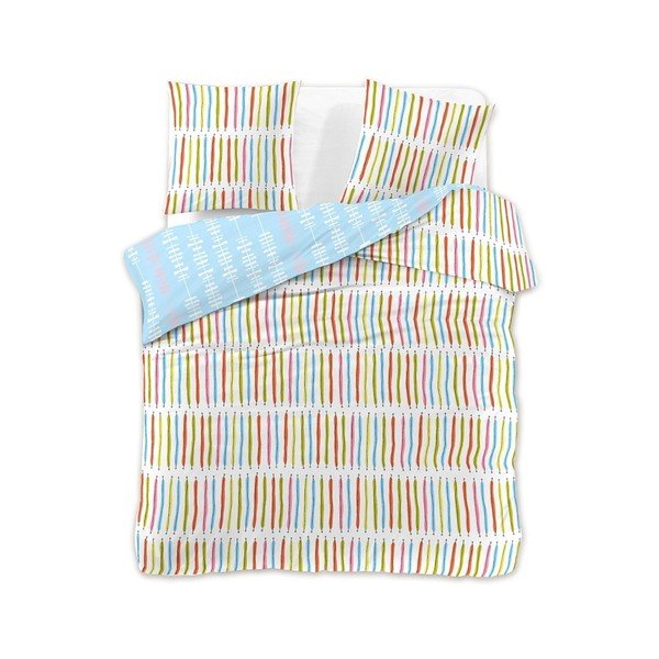 Biancheria da letto in microfibra per letto matrimoniale Basic Stiches, 200 x 220 cm - DecoKing