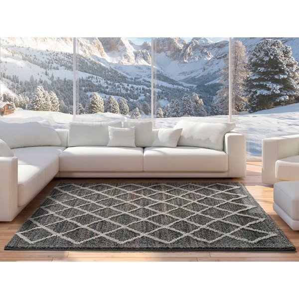 Tappeto grigio , 120 x 170 cm Farah Cross - Universal-image-1