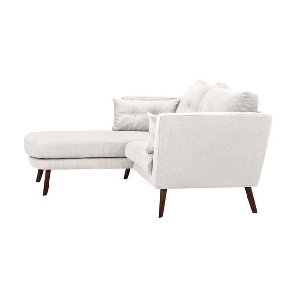 Divano a tre posti Elena, bianco panna, con lettino nell'angolo a sinistra - Mazzini Sofas-image-1