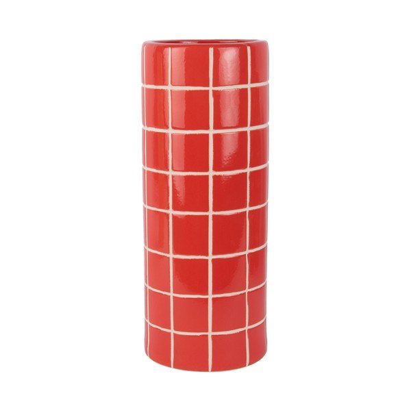 Vaso rosso in ceramica (altezza totale 40 cm) Retro Tiles – PT LIVING