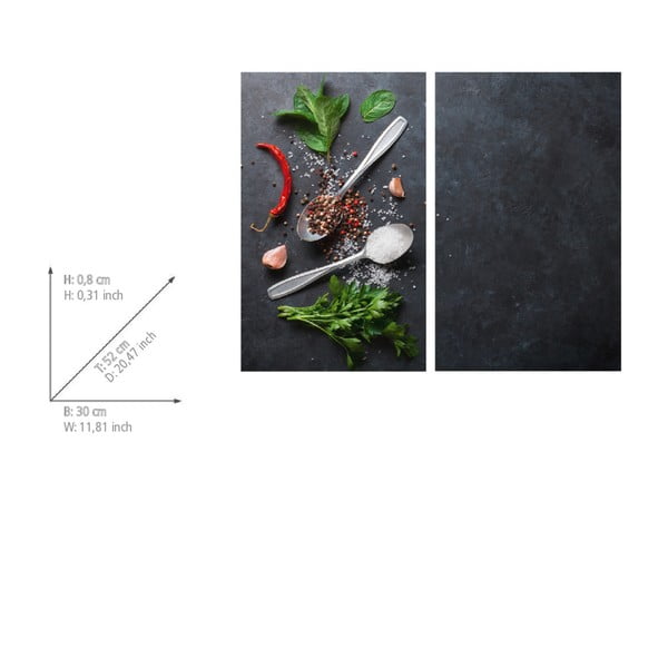 Set di copri fornelli in vetro temperato 2 pz 30x52 cm Basil – Allstar-image-2