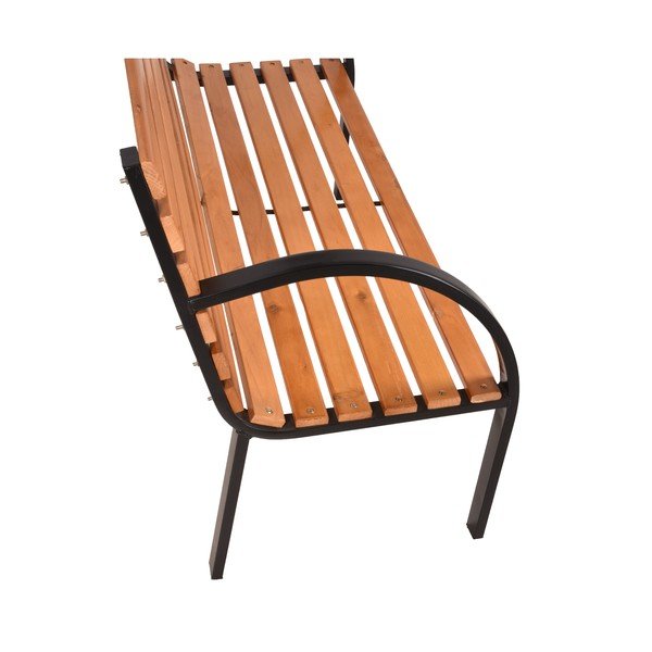 Panchina da giardino in legno con struttura in acciaio Bellevue - Garden Pleasure-image-3