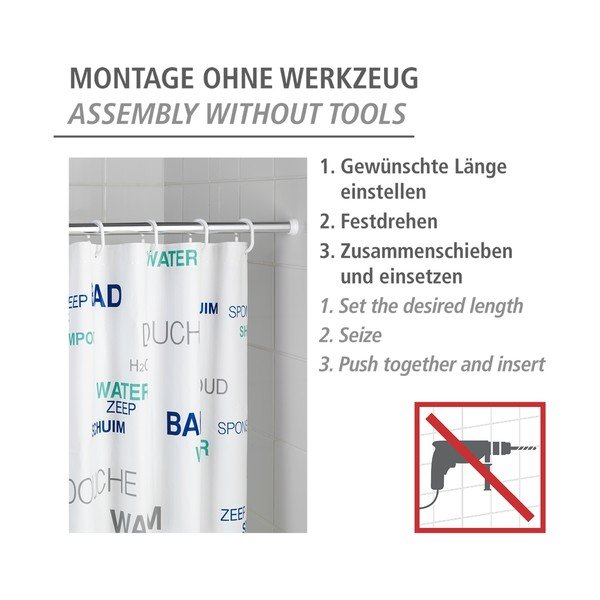 Asta per tenda da doccia color argento lucido 110 - 185 cm – Wenko-image-4