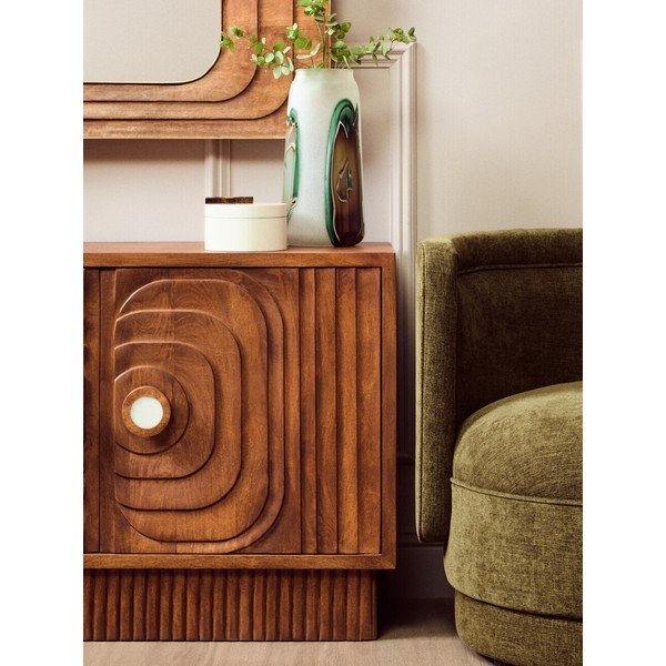 Credenza colore naturale scuro in mango massiccio 40x75x116 cm Sangar – Premier Housewares-image-3
