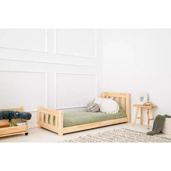 Letto per bambini in legno di pino in colore naturale 90x200 cm CPN - Adeko-image-1