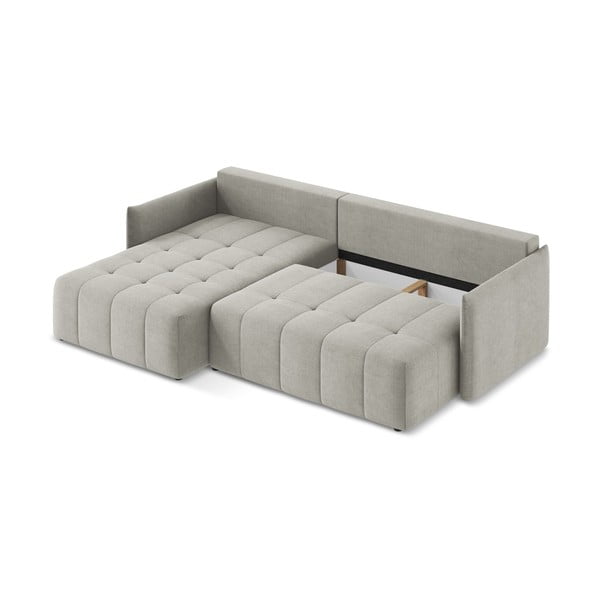 Divano angolare grigio chiaro allungabile/con contenitore (con penisola a sinistra/con chaise lounge) Moku – Makamii-image-3