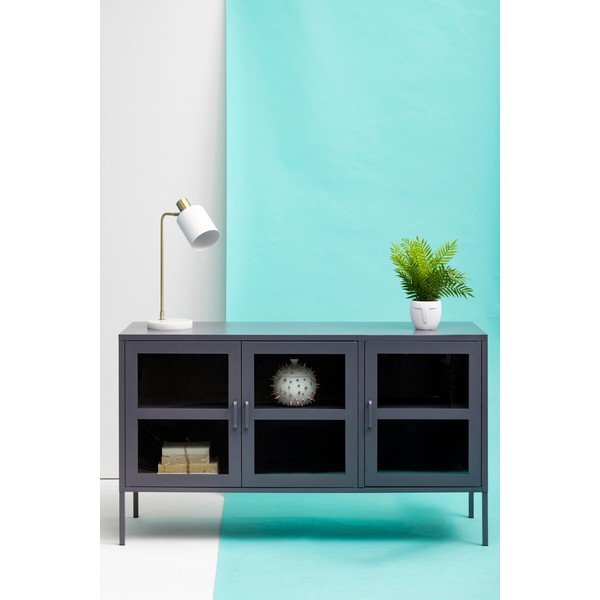 Vetrina grigia in acciaio 140x80x45 cm Acier – Premier Housewares-image-2