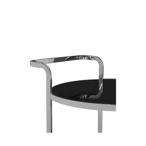 Tavolo da portata su rotelle con piano in vetro ø 50 cm Ackley - Premier Housewares-image-3