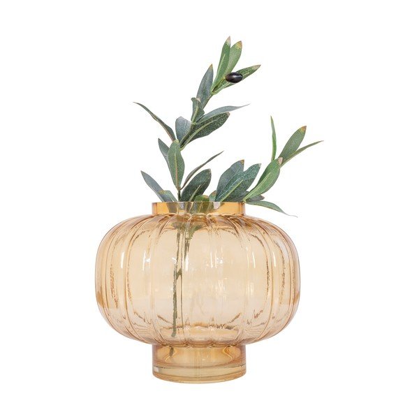 Vaso in vetro fatto a mano giallo chiaro - House Nordic-image-1