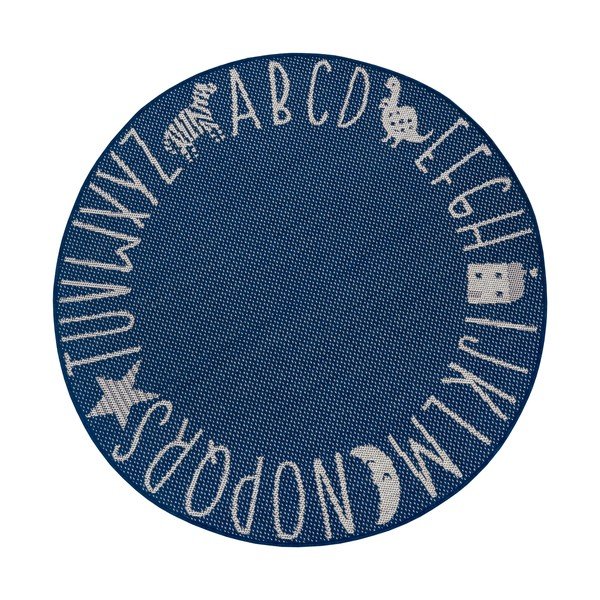 Tappeto blu per bambini Lettere, ø 160 cm - Ragami