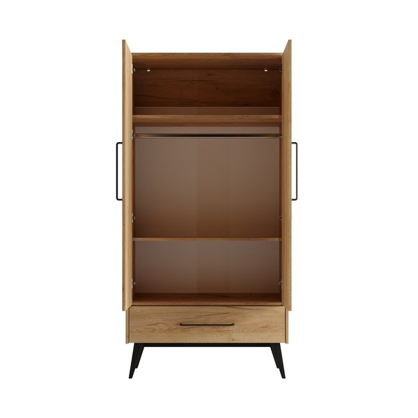 Armadio per bambini di colore naturale con effetto rovere 100x200 cm Retro – Pinio-image-4