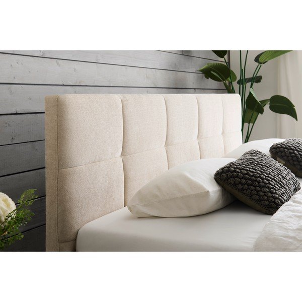 Letto matrimoniale imbottito beige con contenitore con rete inclusa 180x200 cm Nova – Meise Möbel-image-3