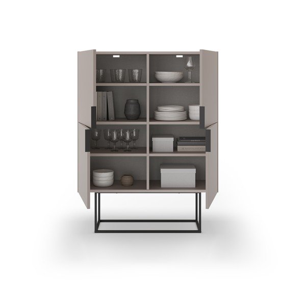 Armadietto grigio/beige 100x130 cm Titan – Marckeric-image-2