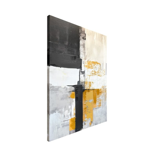 Quadro con elementi dipinti a mano 70x100 cm Jade – Styler-image-3