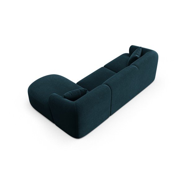 Divano angolare color petrolio (con penisola a destra/con chaise lounge) con rivestimento in velluto Campi – Cosmopolitan Design-image-4