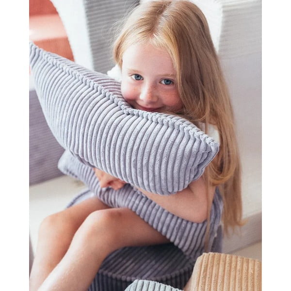 Cuscino per divano da bambini blu con rivestimento in velluto a coste Bolster – Wigiwama-image-2