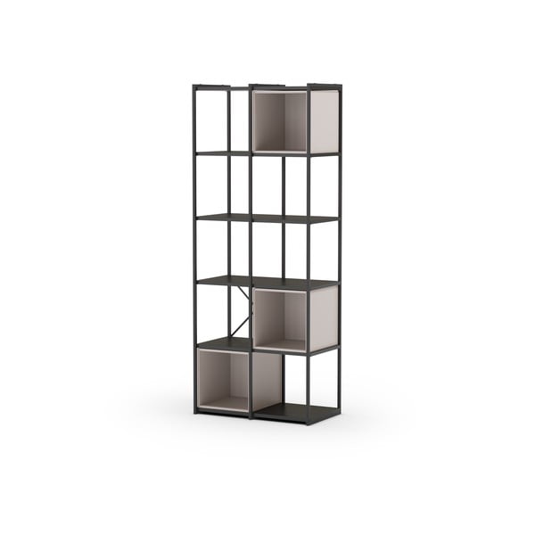 Libreria nera e crema 71x179 cm Anya - Marckeric-image-3