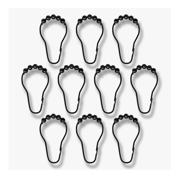 Ganci neri per tenda da doccia in set da 10 pezzi Aqua - Mette Ditmer Denmark-image-3